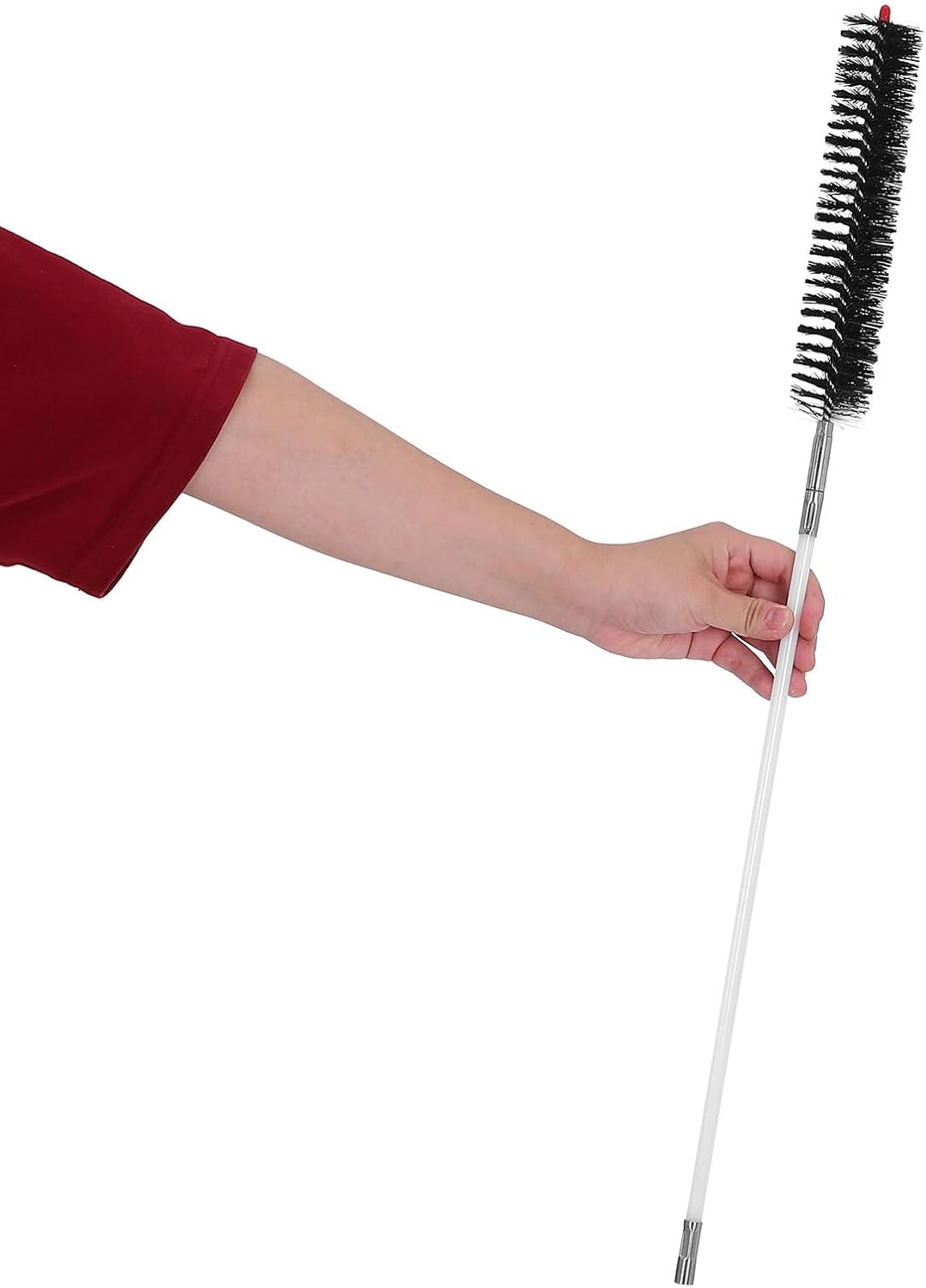 15ft Chimney Cleaning Brush Kit with 4-inch Brush Head, 12 Flexible Rods, Hex Connector, and Dryer Vent Pipe Cleaner for Fireplace and Kitchen Vent Maintenance