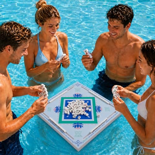Mesa flotante de juego Mahjong 50x50x5 cm para piscina