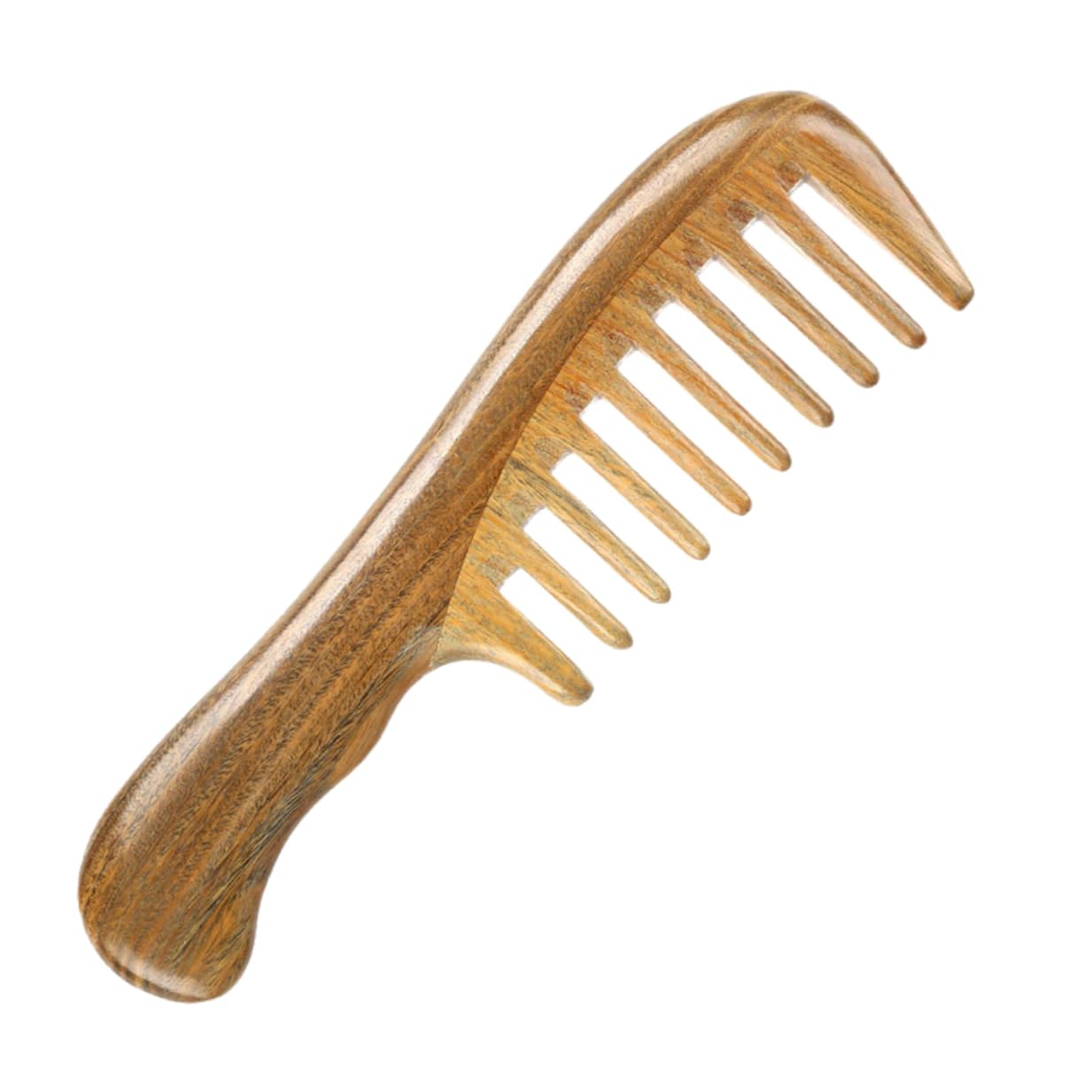 Ipetboom Peigne Large Dents En Bois De Santal Pour Massage Du Cuir Chevelu Accessoire Spa Capillaire Portable Pour Cheveux Bouclés Et Crépus Démêlage Et Relaxation