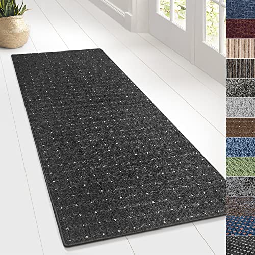 LuxusKollektion Küchenläufer Teppichläufer Rutschfest Waschbar Retro Flur Grau 80 X 300 Cm