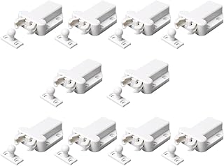 キャビネットプッシュラッチ - プッシュトゥオープンドアラッチ、YueLvo 10個リバウンドセルフロックキャッチ、リバウンドセルフロックデバイスキャビネットハードウェア、キャビネット引き出しワードローブキッチンドア用(ホワイト)