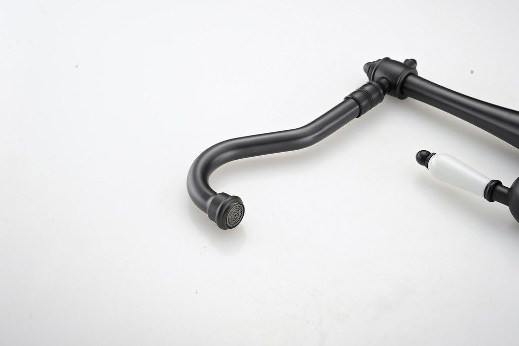 Buy 1 get 1 Greenspring Stainless Steel Oil Rubbed Bronze Kitchen Sink Faucet Single Hole Traditional Period Single Ceramic Lever 360 Degree Swivel Mixer Tap Wet Bar Sink Faucet Supply Line Lead-Free