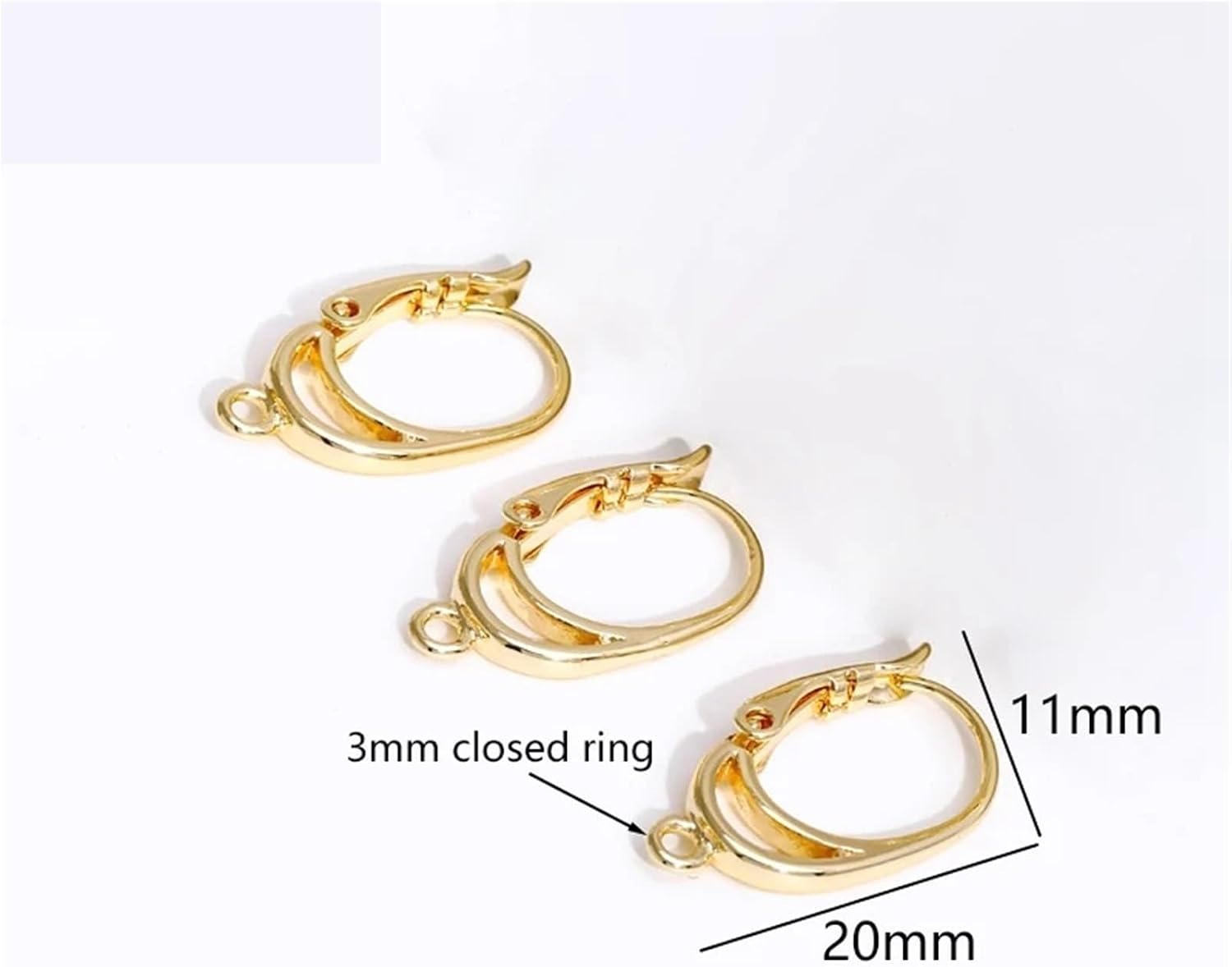 8pairs Clip On Earring Backs 14K Gold Plated Brass Earring Hook Clasps,Earring Clasps Findings for Earrings Making Supplies