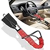 Steering Wheel Lock Car Steering Lock Anti-Theft Device for Car Security Universal Crook Lock Steering Wheel, Flexible, High Visibility, Heavy Duty with 3 Keys, Red