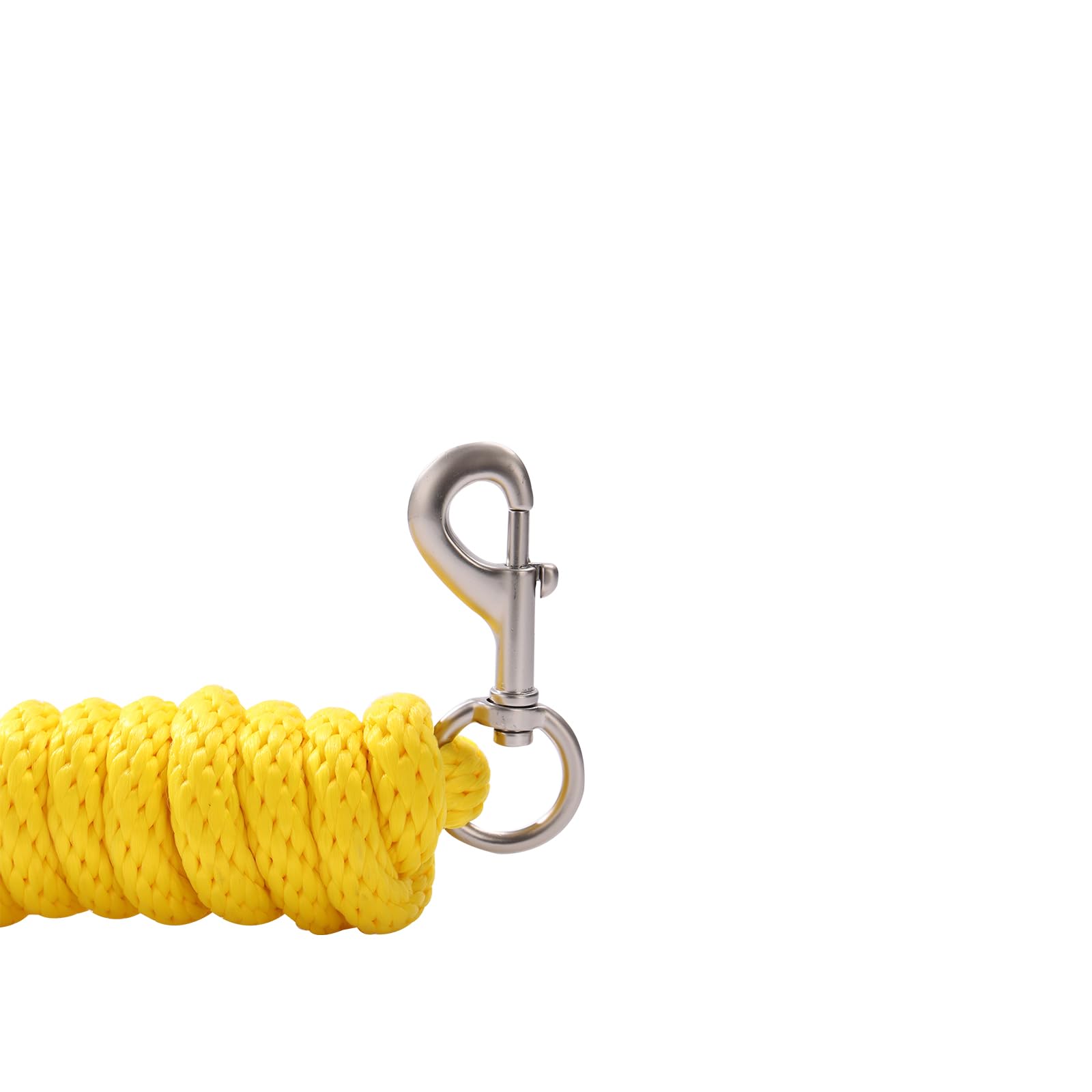 Corda per cavalli, corda lunga in diversi design alla moda, per pony, asino, capra, maglia lunga con moschettone (giallo, moschettone)