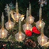 Gold Christmas Bubble Lights Set, 11Ft Vintage Christmas String Lights with 8 Golden Bubble Lights (1 Spare) C7/E12 Base, UL Listed for Indoor Outdoor Holiday Tree Fireplace Window Party Decorations