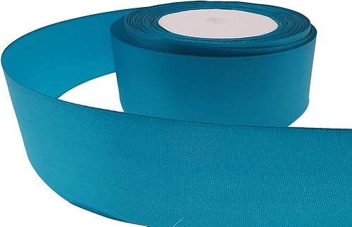 Miniatura 8 de Cinta de tela de satén de color sólido para manualidades, envoltura de regalos, lazo para el pelo, decoración de bodas... (azul claro, 1 pulgada x
