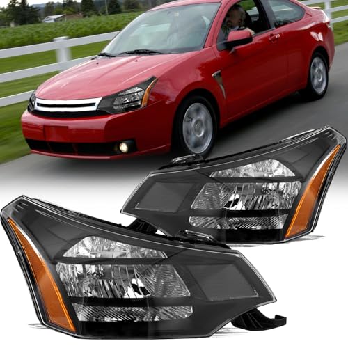 Aosky Halogen Headlight Assembly For 08-11 Focus S SE SES SEL Coupe/Sedan