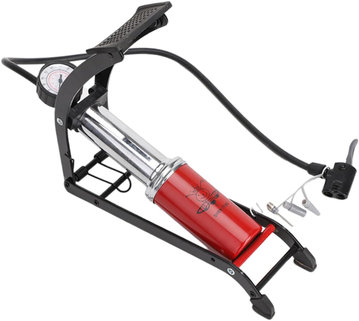 Tire Floor Pump Portable High-Pressure Pump Slip Foot Pedal Inflator for Vehicle and Bike