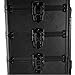 Karl home 4 in 1 Makeup Train Case with 3 Color LED Light Mirror, Rolling Cosmetic Trolley Travel Organizer with Key 360° Swivel Wheels for Beauticians Hairstylists Nail Tech Students, Black