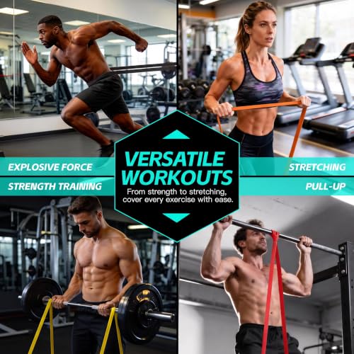Image of Pull Up Bands, Resistance Bands Set, Exercise Workout Bands for Men & Women, Ideal for Body Stretching, Physical Therapy and Muscle Training