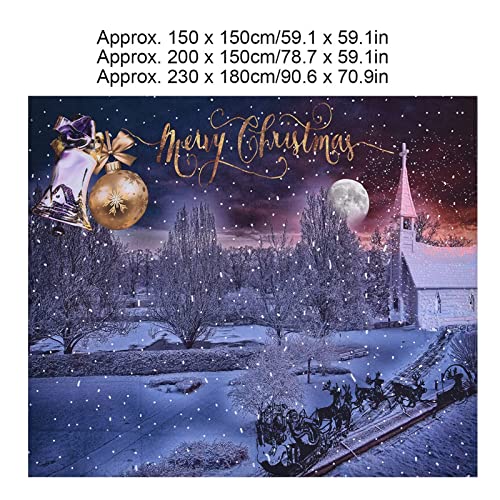 Tapeçaria de Natal para Pendurar na Parede, Boneco de Neve Tapeçaria de Inverno Teal Tapeçaria de Pa