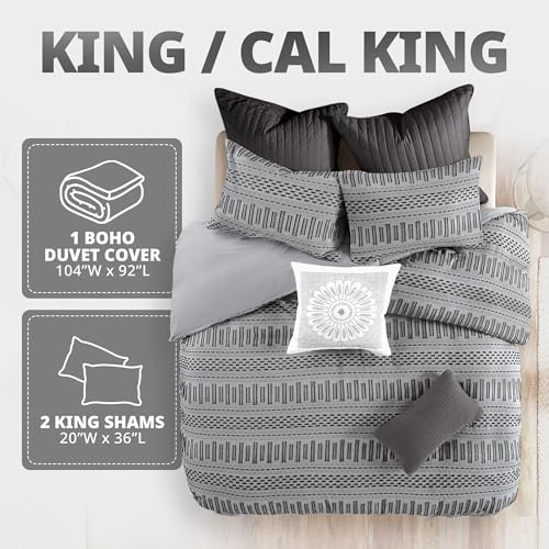 Funda edredón algodón bohemio moderno para cama King 6