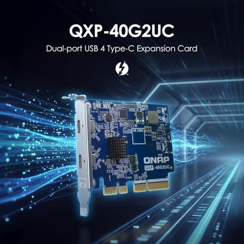 Image of QNAP QXP-40G2UC Dual-Port USB 4 Type-C Expansion Card, 40Gbps, PCIe Gen4 x4, Thunderbolt 4 Compatible