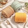 GOHOHOF Macrame Cord 4mm x 547yards Natural Macrame Cotton Rope Colored Macrame Rope Soft Cotton Cord Macrame Supplies Craft Rope Macrame Yarn for Plant Hanger Wall Hanger Dreamcatcher(Haze Blue) #1