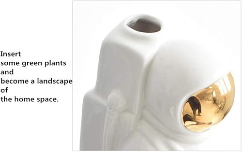 Miniatura 5 de Uterstyle Figura de astronauta de cerámica, estatua de astronauta, jarrón temático aeroespacial, manualidades, decoración del hogar, regalo de