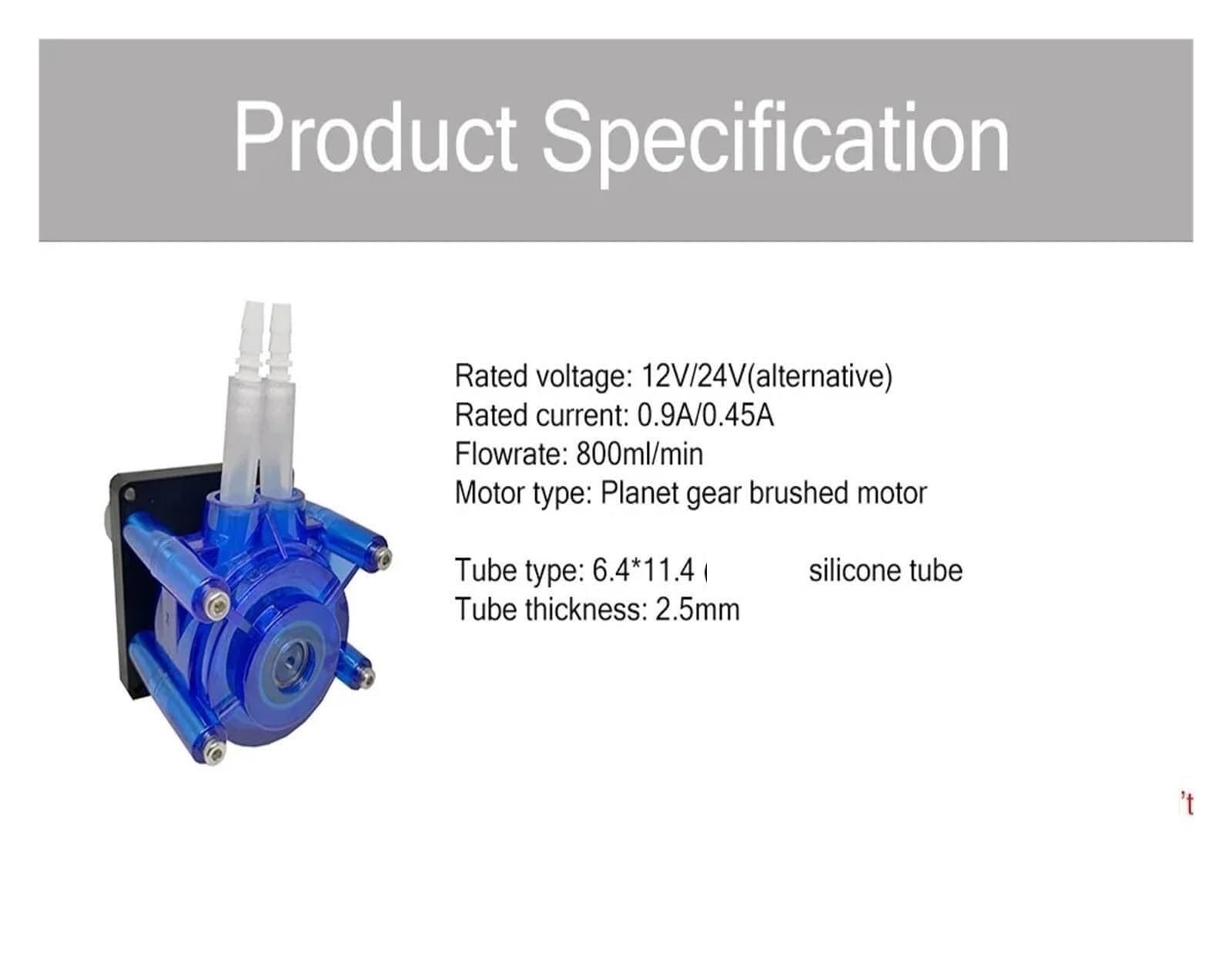 Industrielle Schlauchpumpe, Peristaltische Pumpe, Die Wasserableitung Pumpt, 800 Ml/min, Laborklebermessgerät Mit Großer Durchflussrate,für Labor(24V)