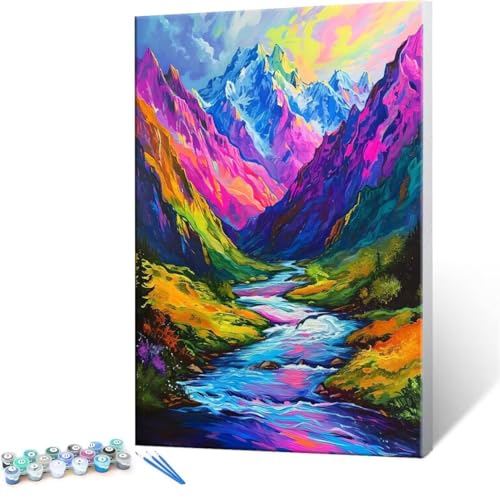 DIY G i R Paint by Numbers hG Lbg l ʂ肦 q̗phGLoXNtg LoXA[g uVƃANG̋, CeA rO, ւ̃Mtg 30x40cm (t[