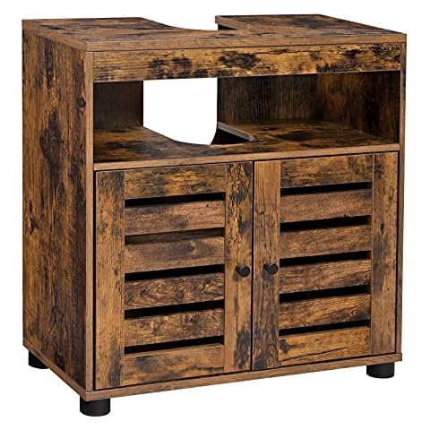 VASAGLE Rustic Under Sink Bathroom Cabinet Cover
