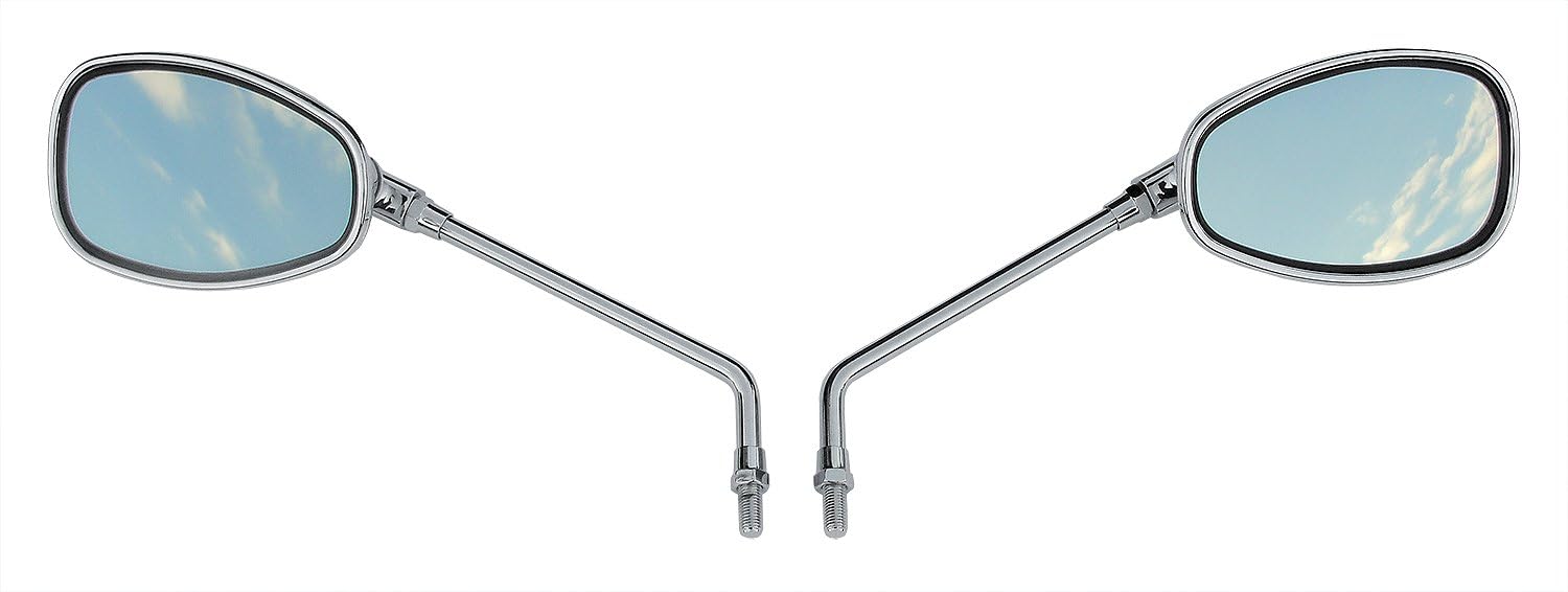 Long Stem Motorcycle Mirrors - compatible with/replacement for Honda Kawasaki Suzuki Victory