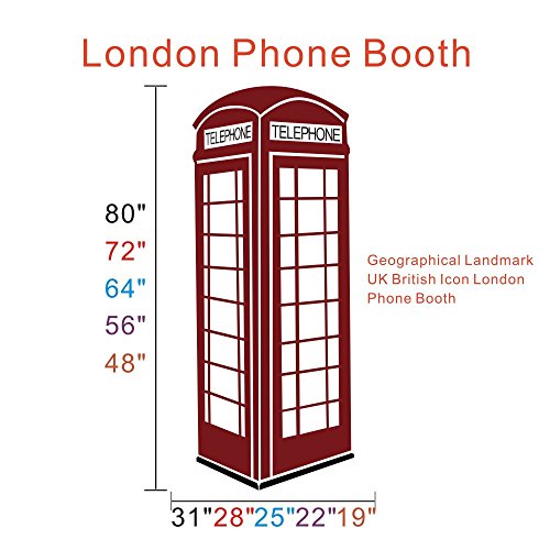Mairgwall Geographical Landmark Uk British Icon London Phone Booth Wall Decal Vinyl Art Stickers B(Xx-Large,Phone Booth:black ;Phone Booth Base And Words:white) #TOP2