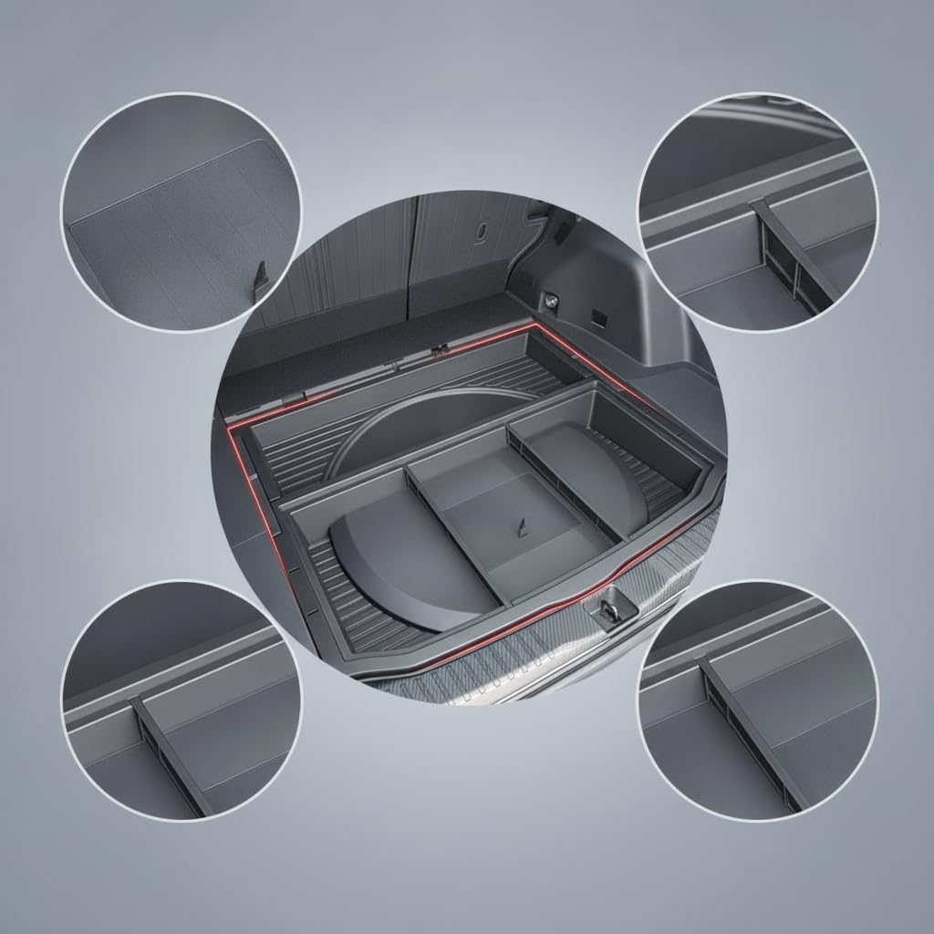 Car Trunk Organizer Organizer Bagagliaio Contenitore Vano Sottopavimento Cassettino per Gestione Attrezzi E Accessori Auto Adatto a 2026 E Sesta Generazione Spostamenti Lavoro Vacanze