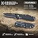Pocket Knives for Men, RegerKnife Folding Knife with Clip, 3.0in 8cr13mov Steel Blade, Liner Lock, Thumb Stud Opening, 5 Multitool, Good for Survival Camping Hunting Hiking Fishing Outdoor Daily Use