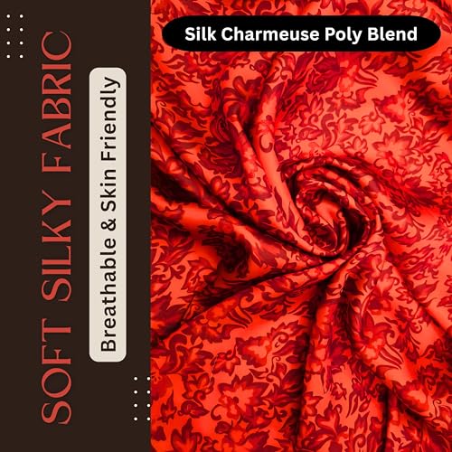 Wild Rag Silk Scarf 36'', Western Cowboy Bandana Square Silky Wild Rags,Red Floral Tibal Scarves for Men & Women3