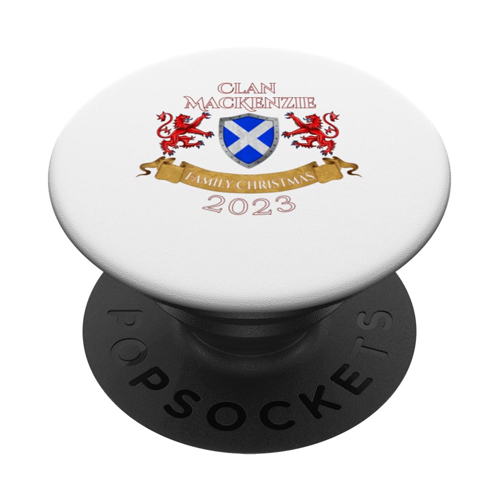 MacKenzie Family Christmas 2023 Scottish Clan PopSockets Swappable PopGrip, Black