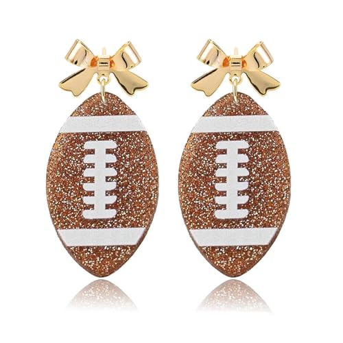 Coadipress Football Bow Earrings for Women