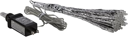 Miniatura 3 de Alpine Corporation Adorno de copo de nieve de Navidad para interiores de 10 pulgadas de alto, con luces LED blancas, plateado