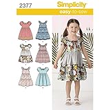 Simplicity Learn To Sew Patterned Girl's Dress Sewing Pattern Template, Sizes 3-8
