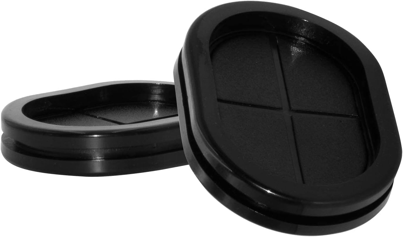 Flyshop Black 50 x 75mm, 2" x 3" Oval Rubber Grommets, Synthetic Rubber Hole Grommet Wire Protection Firewall Hole Plug, Double-Sided, 4-Pack