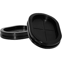 Flyshop Black 50 x 75mm, 2" x 3" Oval Rubber Grommets, Synthetic Rubber Hole Grommet Wire Protection Firewall Hole Plug, Double-Sided, 4-Pack