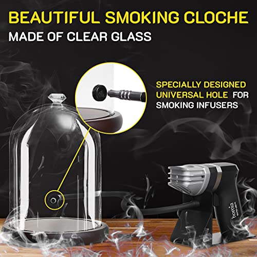 Smoking Gun Accessory Glass Cocktail Lid 8.5" X 5.8" - Smoke Infuser Cover Lid For Cocktail Smoker - Dome For Cold Smoke, Smoking Cloche For Drinks #TOP2
