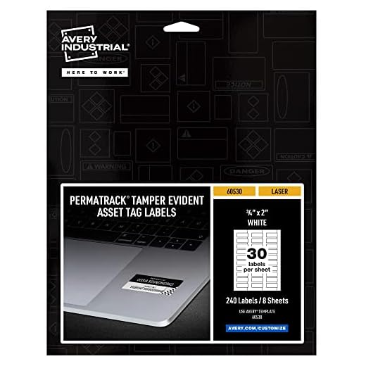 Tamper-Evident Asset Tag Labels Pack