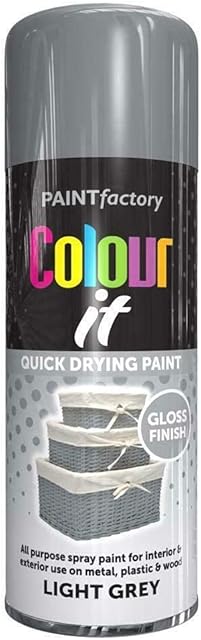 400ml Colour IT Light Grey Gloss All Purpose Interior Exterior Quick Drying Spray Paint