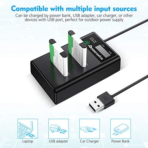 Powerextra 2 X Replacement Battery and Dual LCD Charger for Fujifilm np45a Battery NP-45B NP-45S,Fujifilm FinePix XP20 XP30 XP50 XP60 XP70 XP80 XP90 XP120 XP130 T350 T360 T400 T500 T550 JX500 JX520