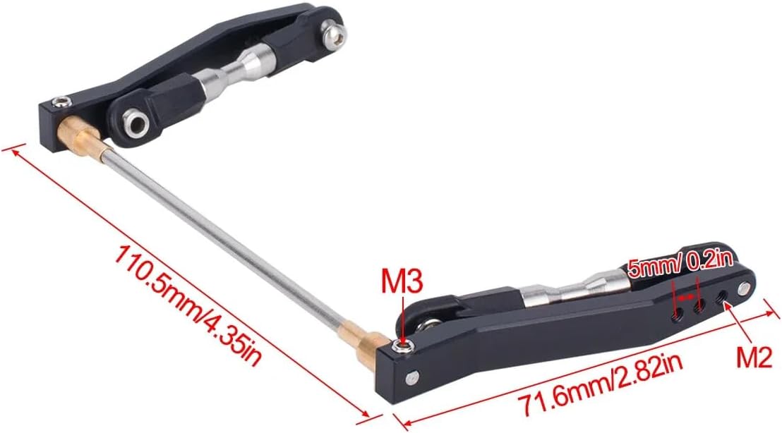 Metal Rear Sway Bar Aluminum Alloy Anti-Tilt Link Rod Kit for 1/10 RC Crawler, Compatible with Axial Wraith, RR10, Yeti, Vanquish VS4-10 Phoenix LCG DIY Upgrade Parts