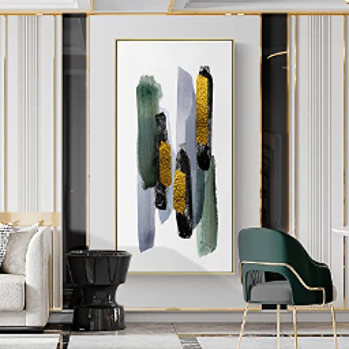 Toile moderne abstrait vert 60x120 pour habiller un mur vide sans encombrer