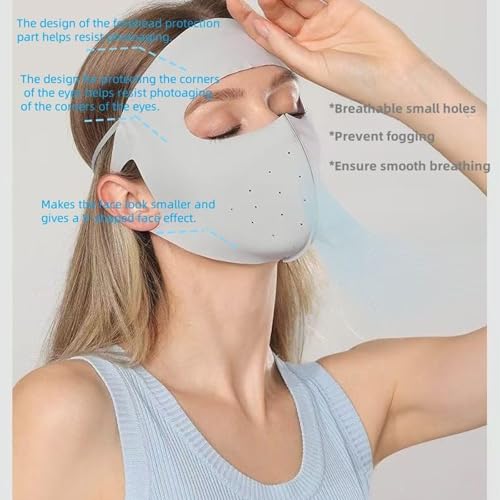 Image of 4Pcs Breathable UV Protection Full Face Mask Set, Comfortable Sun-proof Full Face Cover, Perfect for Cycling, Daily Commute and all kinds of Outdoor Activities for Women