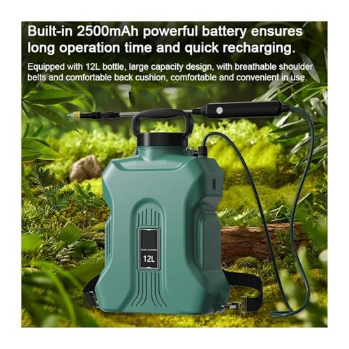 Pulverizador eléctrico de 12L verde tipo A para riego agrícola y mantenimiento de jardines 7