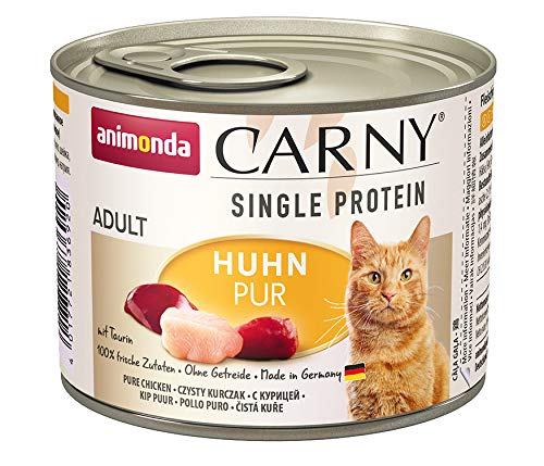 animonda Carny Single Protein adult Katzenfutter, Nassfutter für ausgewachsene Katzen, Huhn Pur, 6 x 200 g