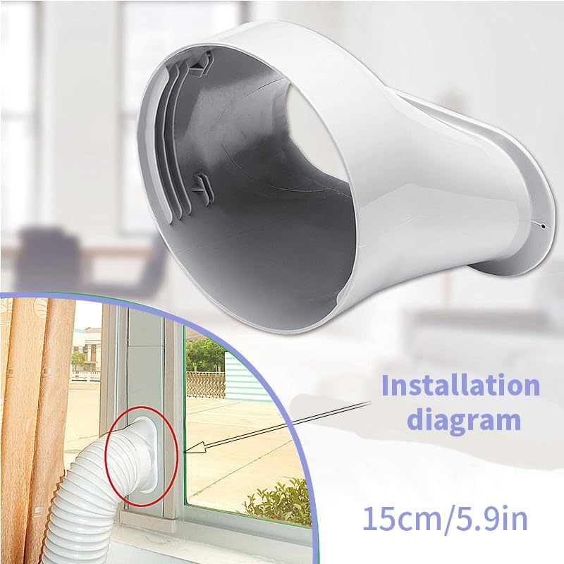 Miniatura 4 de Kit de ventilación de aire acondicionado portátil de 5.9 pulgadas con manguera de 59 pulgadas de longitud para ventana verticalhorizontal, sello