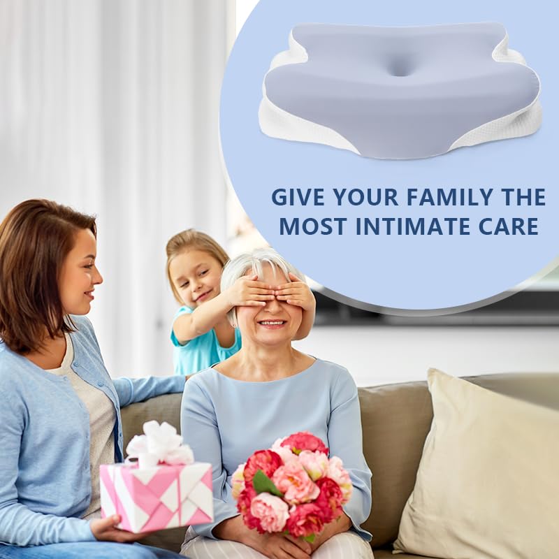 Memory Foam Cervical Pillow with Ergonomic, Contoured Neck Support, Cooling Case & Hollow Design for Side, Back & Stomach Sleepers | Odorless & Non-Toxic.