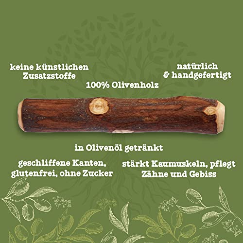 CozyCasa Olivenholz-Kaustab für Hunde Holzspielzeug für kleine Hunde