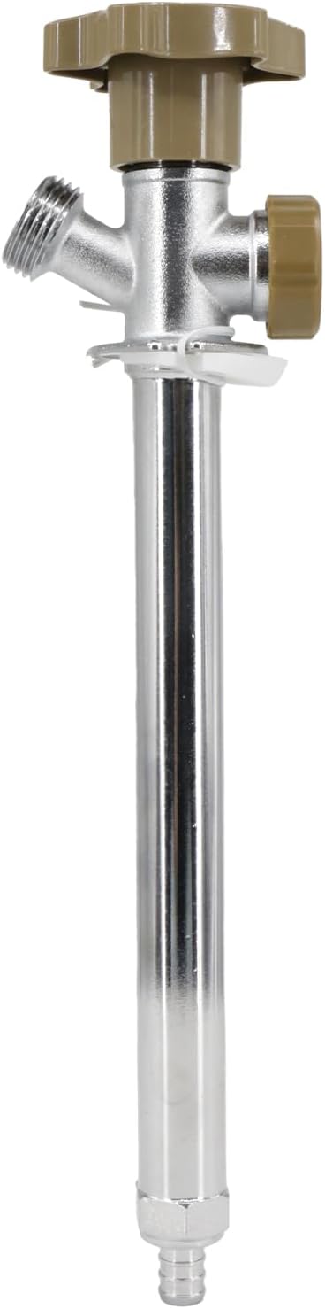 Himaweek 8-inch Anti-Siphon Frost Free Sillcock, Quater Turn 3/4-Inch Hose Bibb x 1/2-Inch PEX End,No Lead Brass Valve Frost Proof Outdoor Faucet Spigot