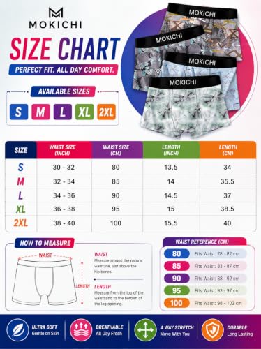 Image of Men's Printed Trunks | Boxer Brief Underwear with Broad Elastic Waistband and Contoured Pouch | Multicolour, Pack of 4