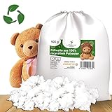 LOBUX® - Nachhaltige Füllwatte 100% recycled (900g) - OEKO-TEX100 - Waschbar 95°C - Füllmaterial für Kuscheltiere, Kissenfüllung - Watte speziell für Amigurumis