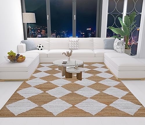 Antep Rugs Natural 5x7 Indoor Hand Woven Fiber Jute Diamond